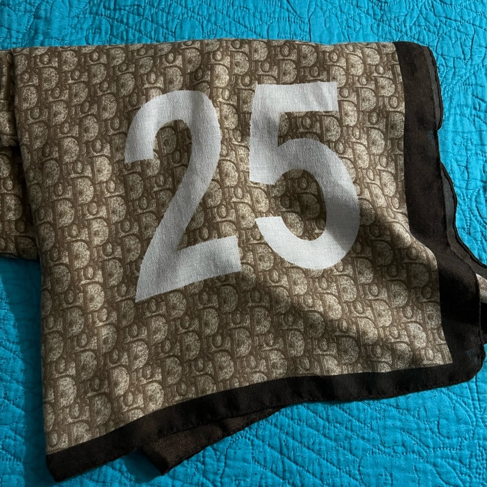 Dior Brown and White Scarf